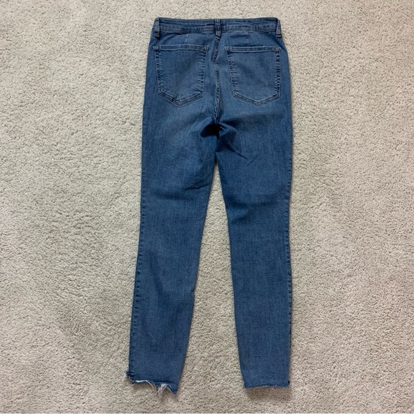 Women's FREE PEOPLE Indigo Blue HIGH Rise Waist SKINNY Stretch JEANS Jeggings 30 - Picture 3 of 7